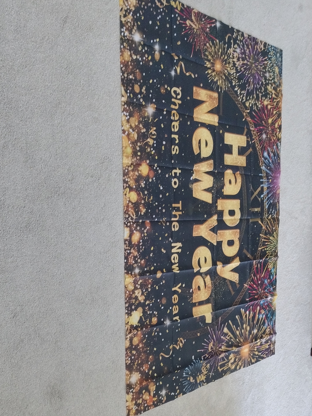 BRAND NEW Happy New Year Banner With Fireworks & Confetti Background